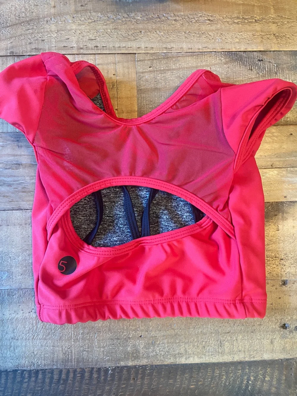 Five Dancewear Girls' Red Short-Sleeve Crop Top Child XL